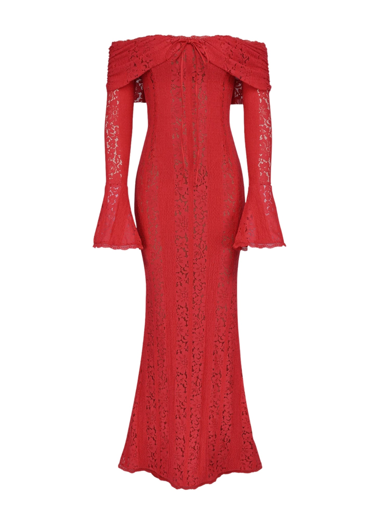 Clarisse Lace Maxi Dress - Red