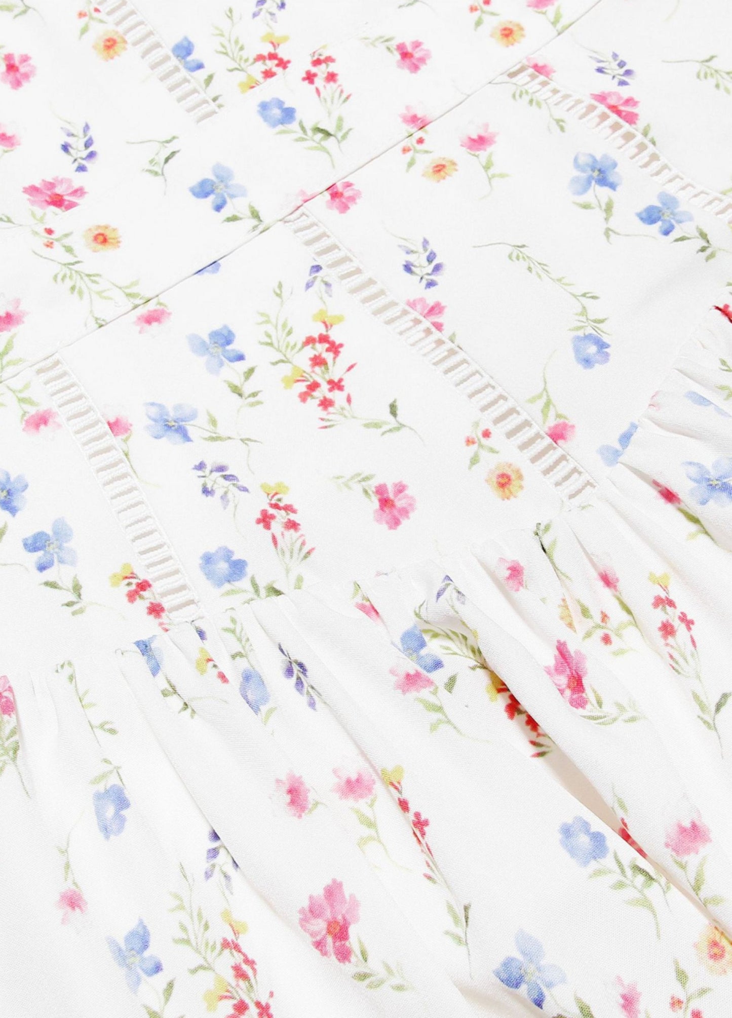 Seraphina Midi Dress - White Floral